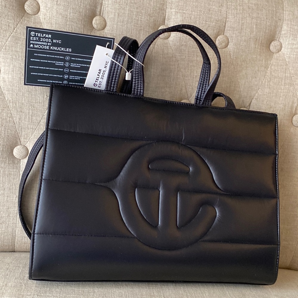 Telfar Black Medium Puff Shopper